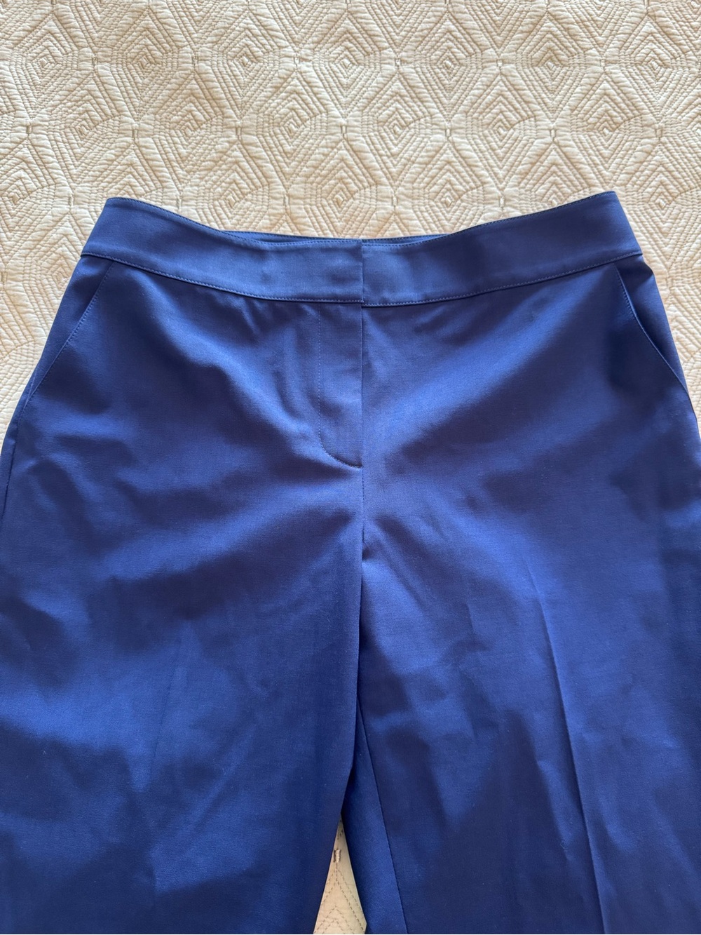 St. John Royal Blue Straight Leg Wool Blend Pants Womens Sz 4 - Picture 3 of 12